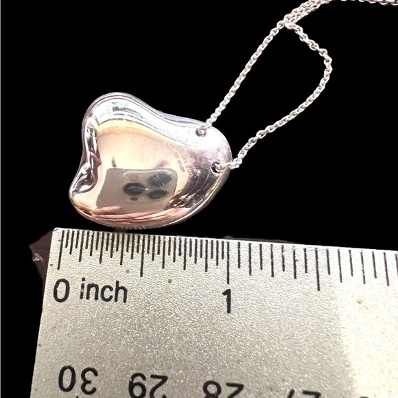 Tiffany & Co. Silver Large Full  Heart Necklace - Picture 3 of 11